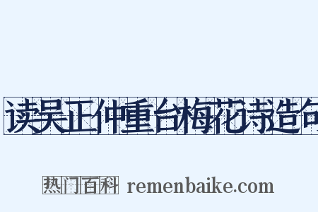 读吴正仲重台梅花诗造句是什么意思的图片